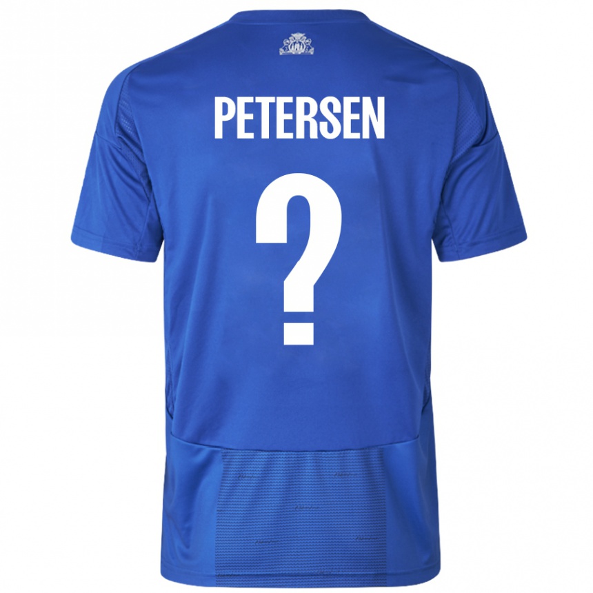 Kids Football Frederik Petersen #0 White Blue Away Jersey 2024/25 T-Shirt