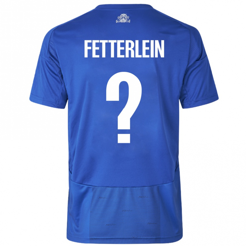 Kids Football Sean Fetterlein #0 White Blue Away Jersey 2024/25 T-Shirt