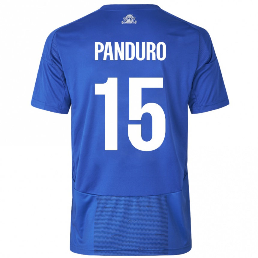 Kids Football Tristan Panduro #15 White Blue Away Jersey 2024/25 T-Shirt