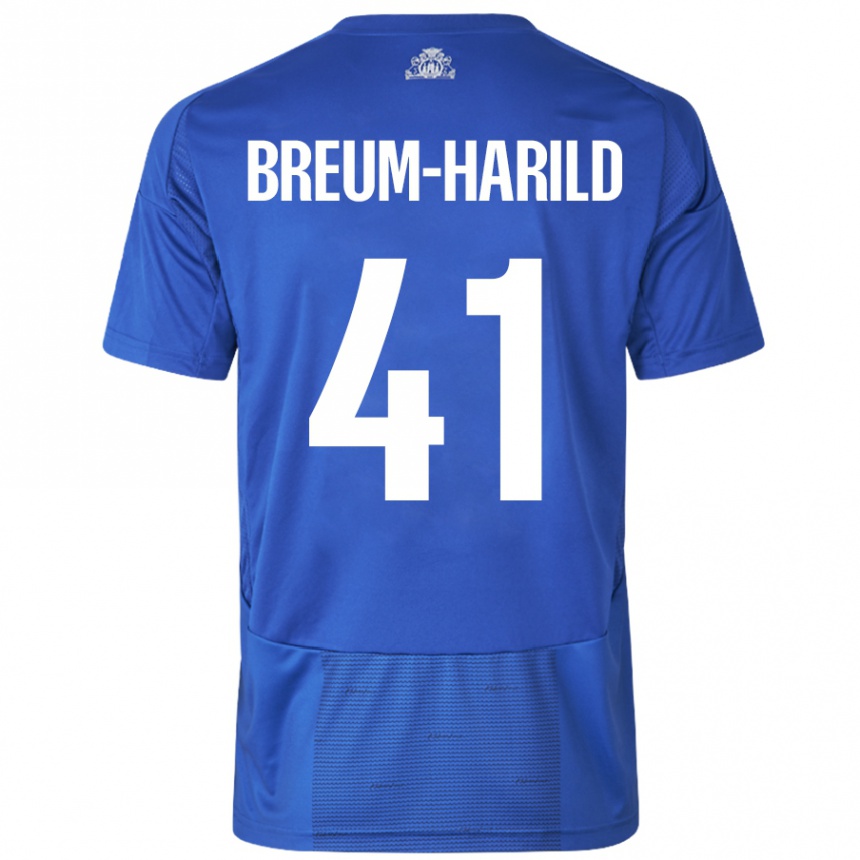 Kids Football Tobias Breum-Harild #41 White Blue Away Jersey 2024/25 T-Shirt