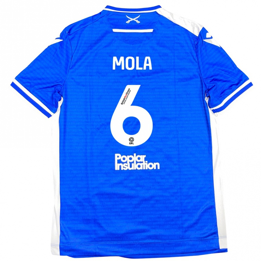 Men Football Clinton Mola #6 Blue White Home Jersey 2024/25 T-Shirt