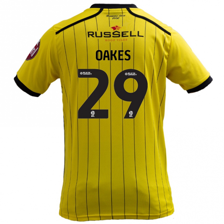 Men Football Toby Oakes #29 Yellow Home Jersey 2024/25 T-Shirt