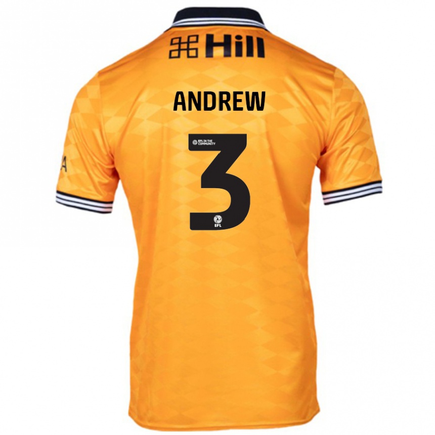 Men Football Danny Andrew #3 Orange Home Jersey 2024/25 T-Shirt