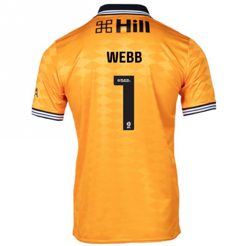 Men Football Lauren Webb #1 Orange Home Jersey 2024/25 T-Shirt