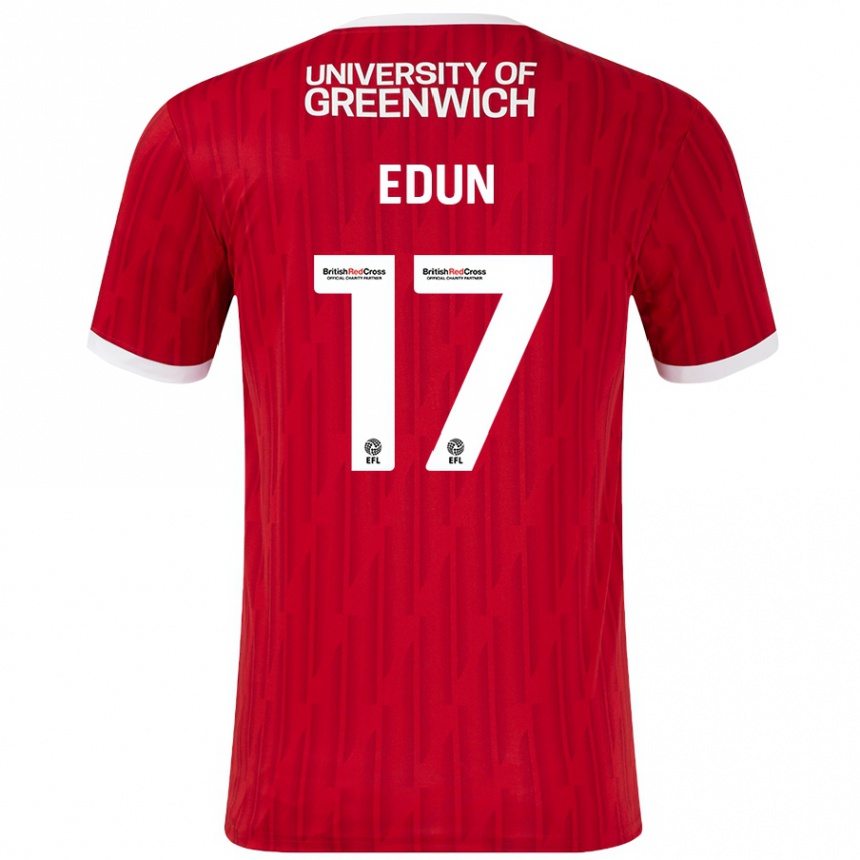 Men Football Tayo Edun #17 Red White Home Jersey 2024/25 T-Shirt