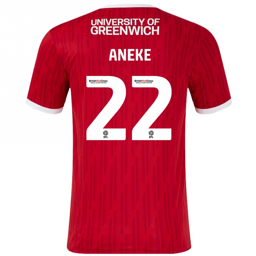 Men Football Chuks Aneke #22 Red White Home Jersey 2024/25 T-Shirt