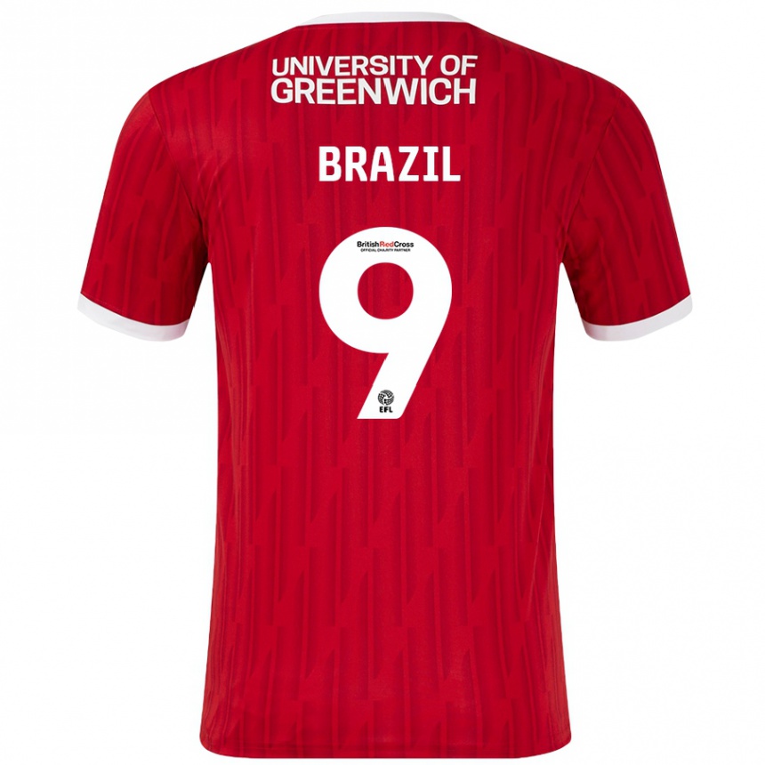 Men Football Ellie Brazil #9 Red White Home Jersey 2024/25 T-Shirt