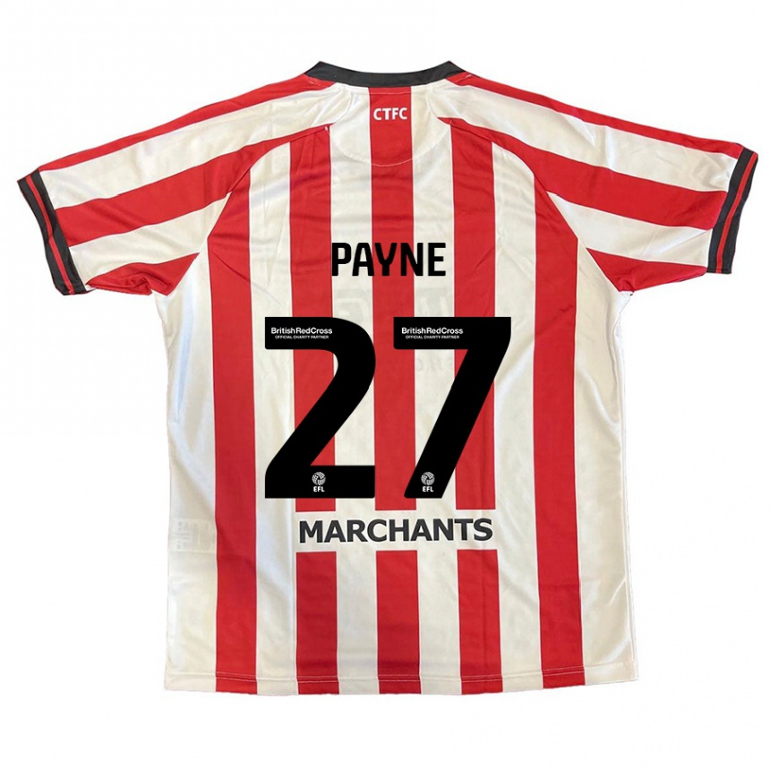 Men Football Lewis Payne #27 Red White Home Jersey 2024/25 T-Shirt