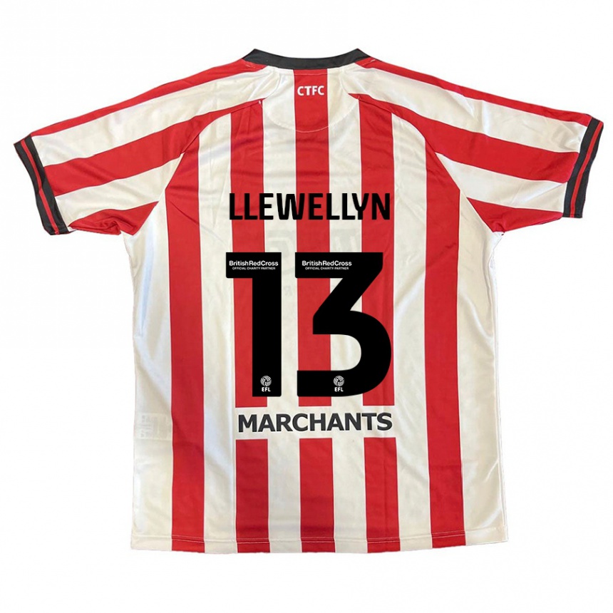 Men Football Ffion Llewellyn #13 Red White Home Jersey 2024/25 T-Shirt