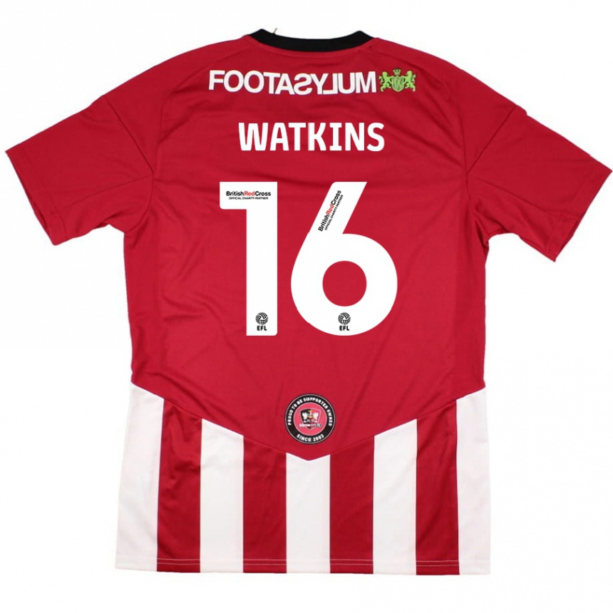 Men Football Zoe Watkins #16 Red White Home Jersey 2024/25 T-Shirt