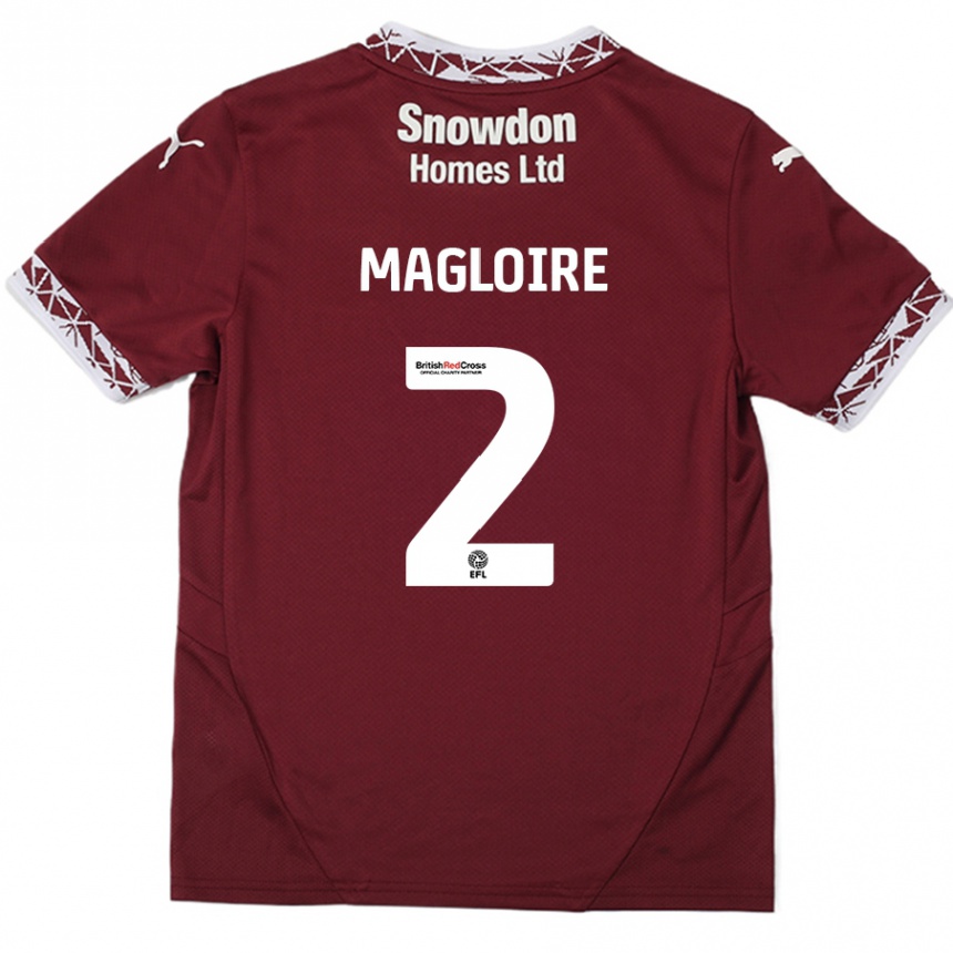 Men Football Tyler Magloire #2 Burgundy Home Jersey 2024/25 T-Shirt