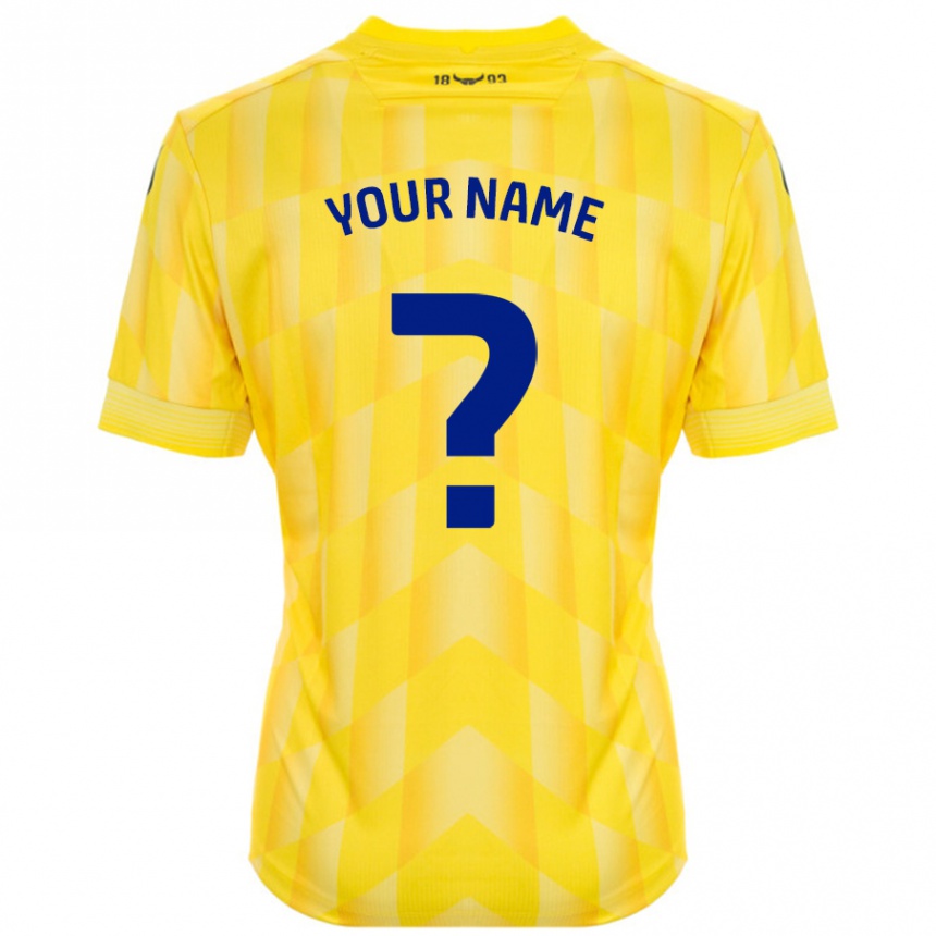 Men Football Your Name #0 Yellow Home Jersey 2024/25 T-Shirt