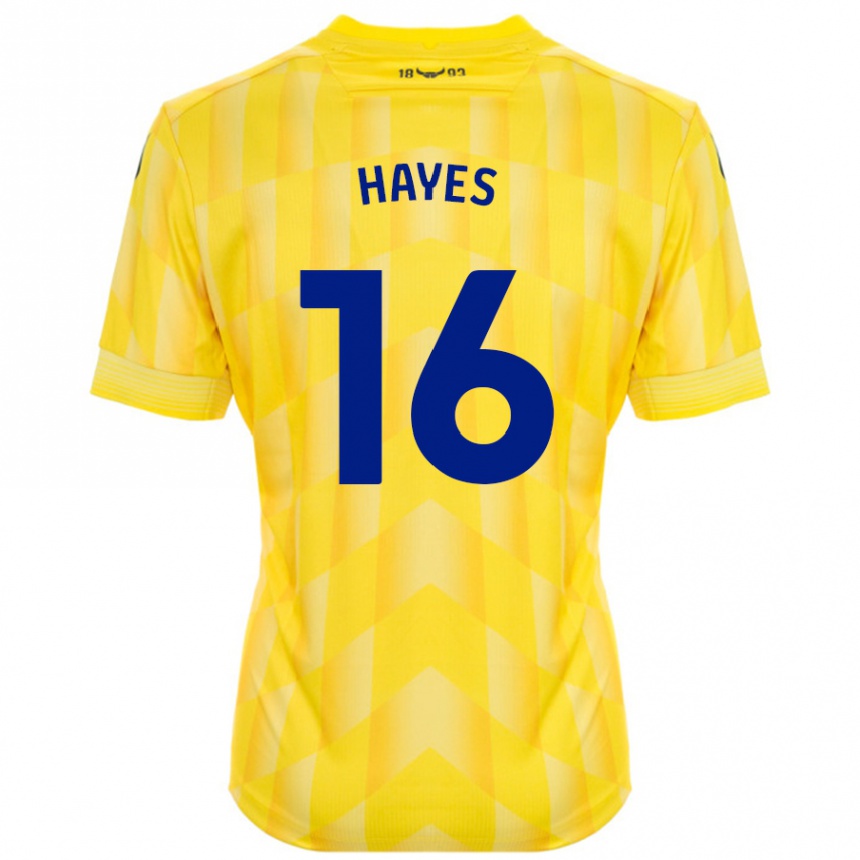 Men Football Georgia Hayes #16 Yellow Home Jersey 2024/25 T-Shirt