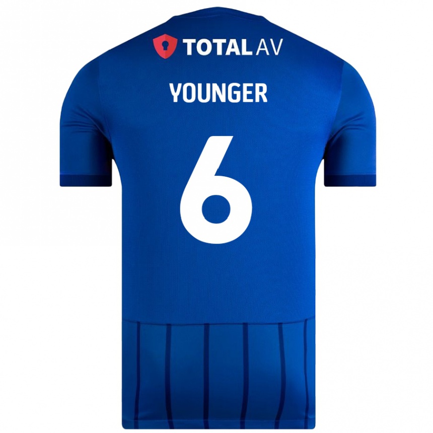 Men Football Jazz Younger #6 Blue Home Jersey 2024/25 T-Shirt