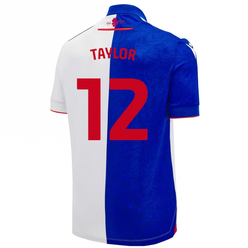 Men Football Emma Taylor #12 Sky Blue White Home Jersey 2024/25 T-Shirt