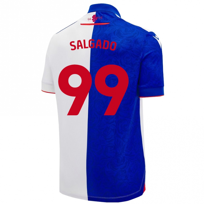 Men Football Shanell Salgado #99 Sky Blue White Home Jersey 2024/25 T-Shirt