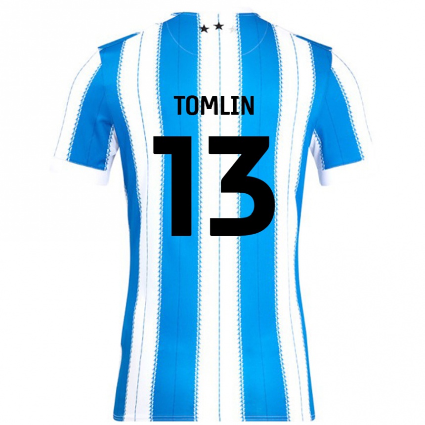 Men Football Phoebe Tomlin #13 Blue White Home Jersey 2024/25 T-Shirt