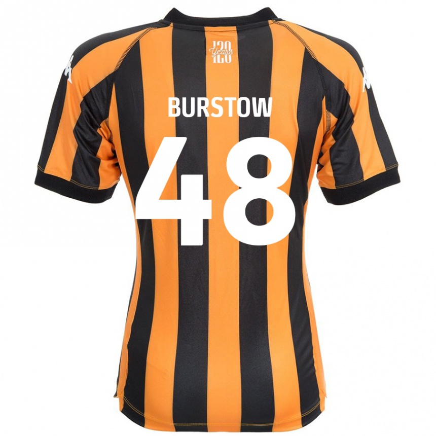 Men Football Mason Burstow #48 Black Amber Home Jersey 2024/25 T-Shirt