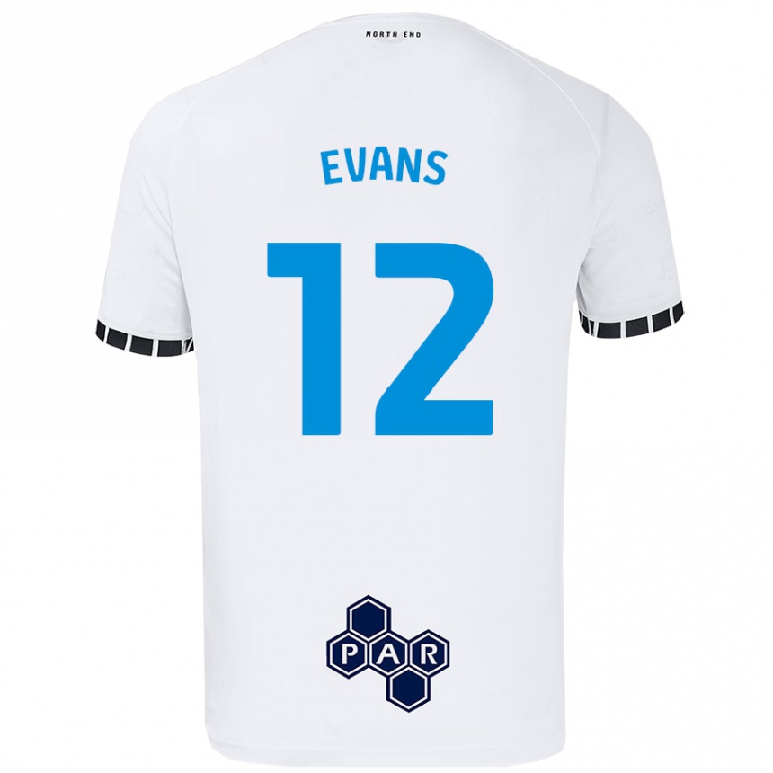 Men Football Ched Evans #12 White Home Jersey 2024/25 T-Shirt