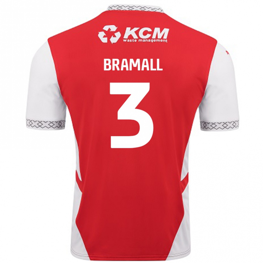 Men Football Cohen Bramall #3 Red White Home Jersey 2024/25 T-Shirt