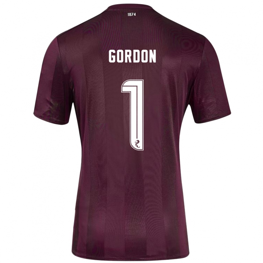 Men Football Craig Gordon #1 Burgundy Home Jersey 2024/25 T-Shirt