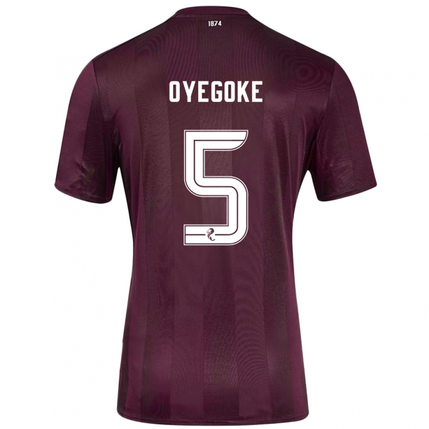 Men Football Daniel Oyegoke #5 Burgundy Home Jersey 2024/25 T-Shirt