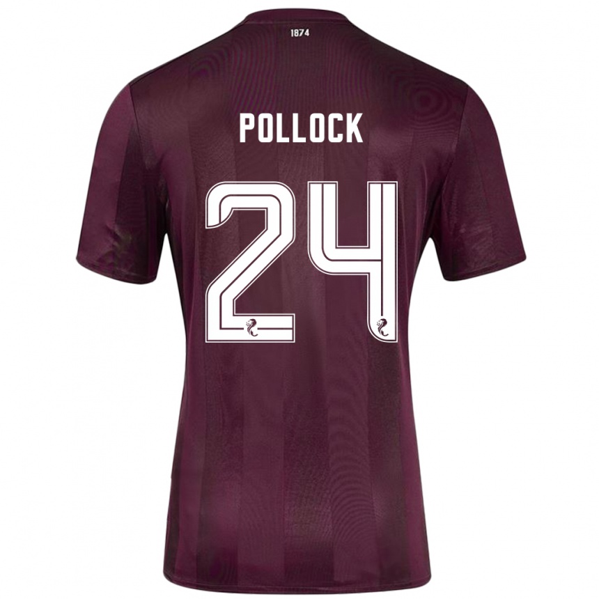 Men Football Finlay Pollock #24 Burgundy Home Jersey 2024/25 T-Shirt