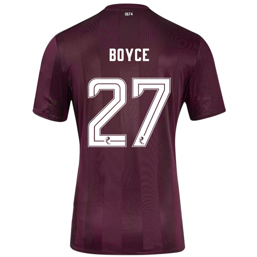 Men Football Liam Boyce #27 Burgundy Home Jersey 2024/25 T-Shirt