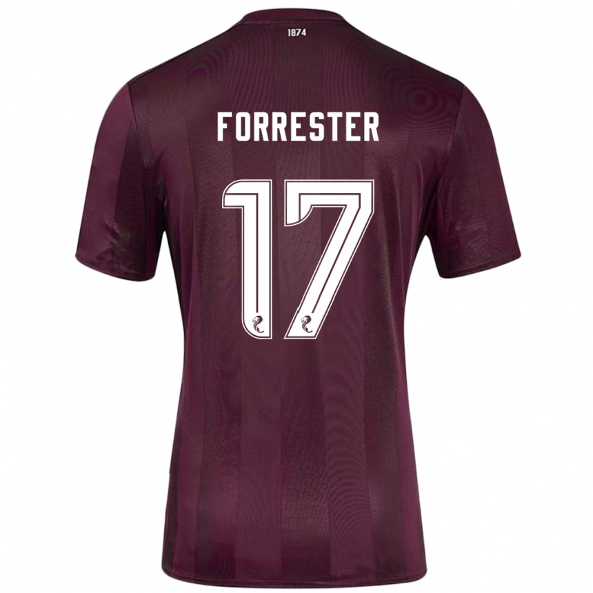 Men Football Adam Forrester #17 Burgundy Home Jersey 2024/25 T-Shirt