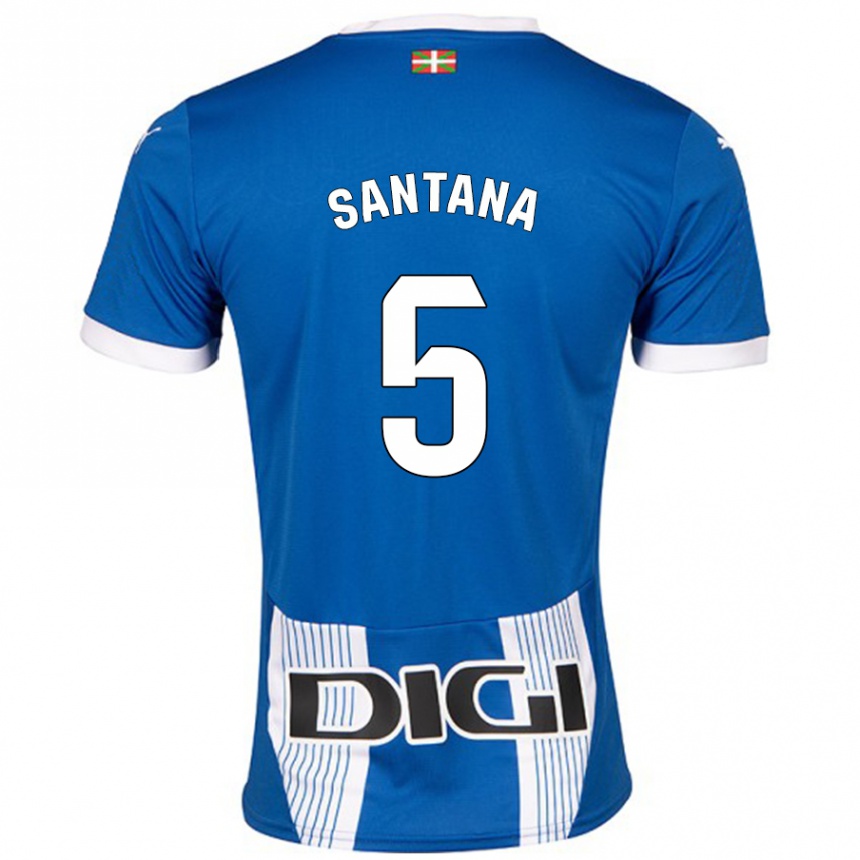 Men Football Vanesa Santana #5 Blue Home Jersey 2024/25 T-Shirt