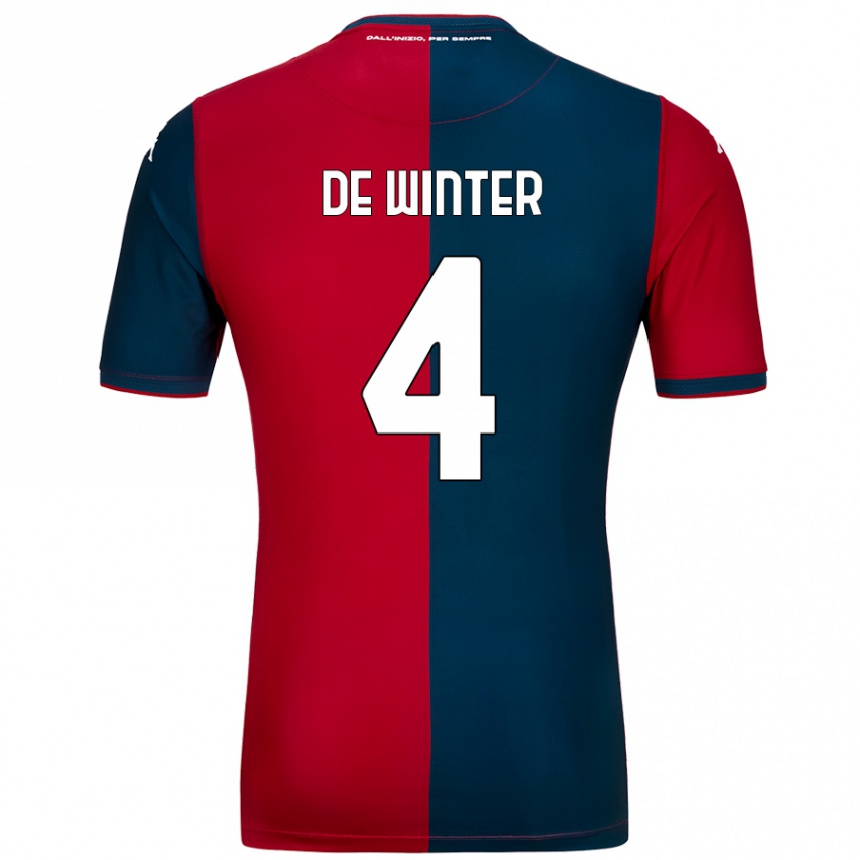 Men Football Koni De Winter #4 Red Dark Blue Home Jersey 2024/25 T-Shirt