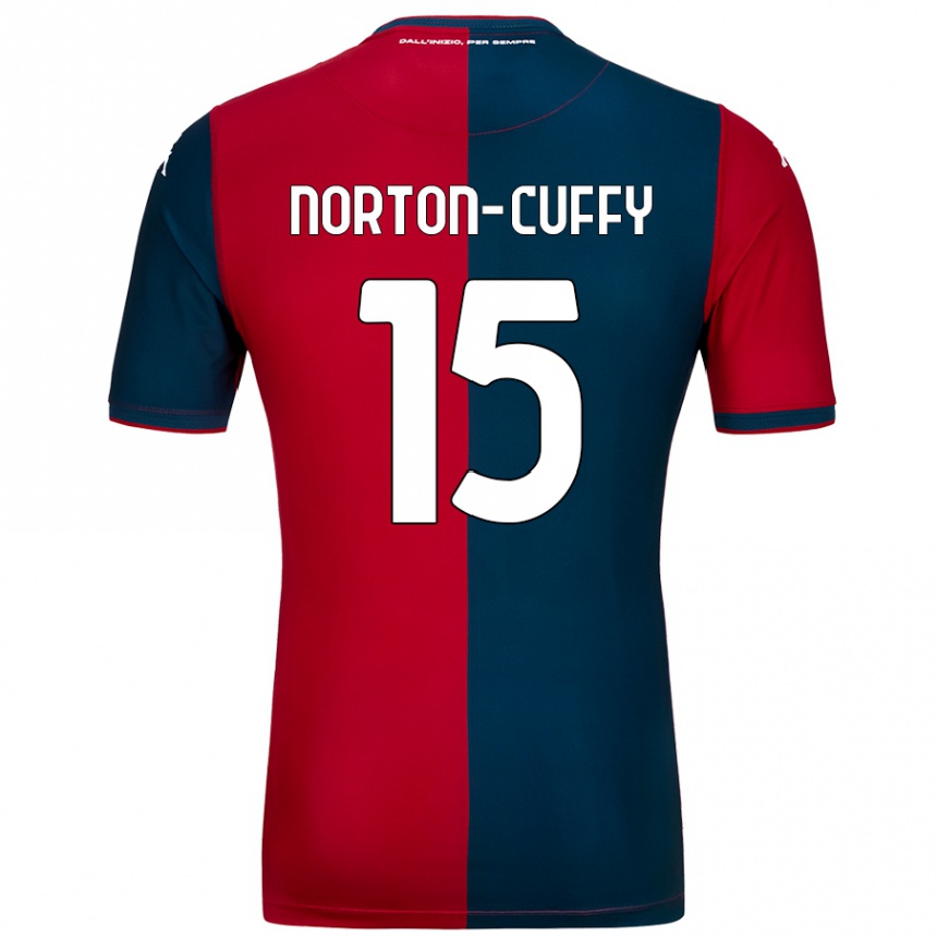 Men Football Brooke Norton-Cuffy #15 Red Dark Blue Home Jersey 2024/25 T-Shirt