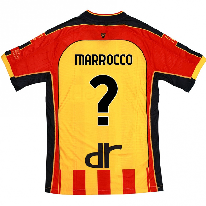 Men Football Iacopo Marrocco #0 Yellow Red Home Jersey 2024/25 T-Shirt