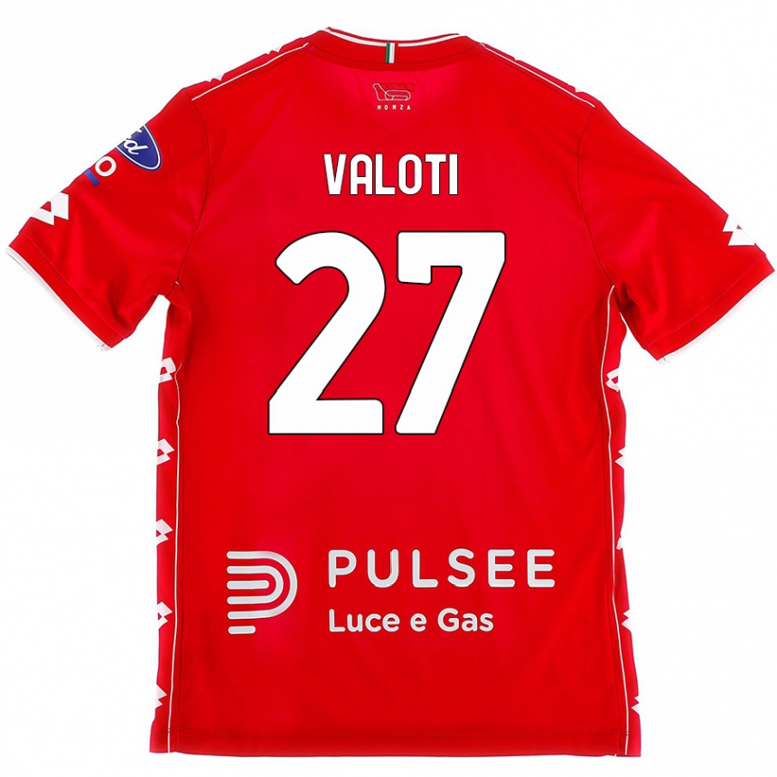 Men Football Mattia Valoti #27 Red White Home Jersey 2024/25 T-Shirt