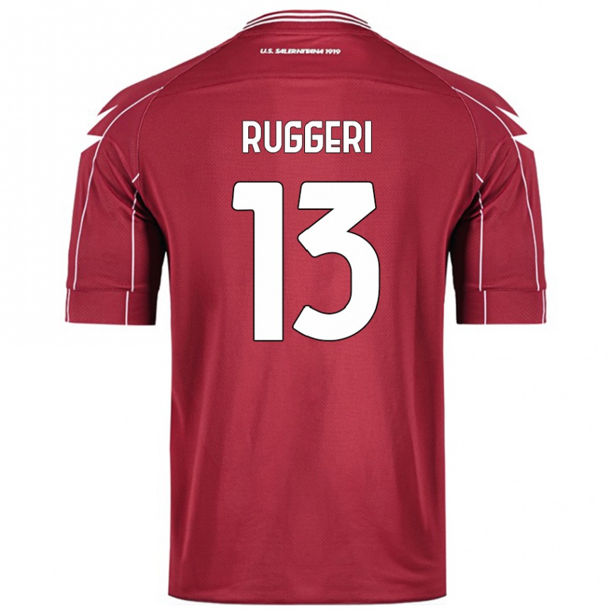 Men Football Fabio Ruggeri #13 Burgundy Home Jersey 2024/25 T-Shirt