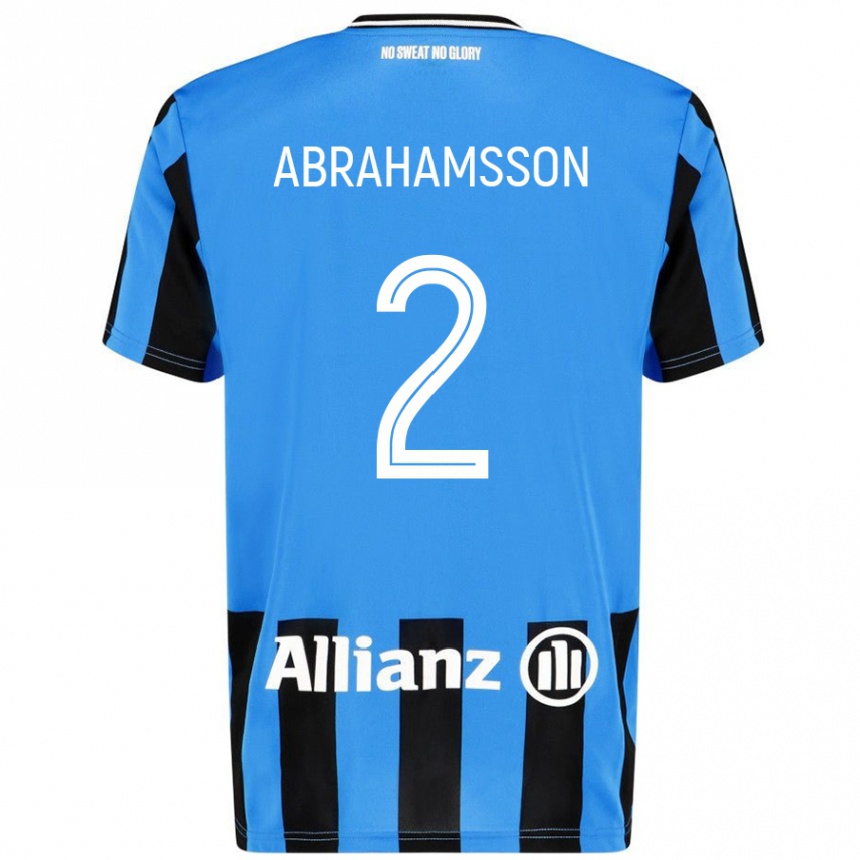 Men Football Sejde Abrahamsson #2 Sky Blue Black Home Jersey 2024/25 T-Shirt