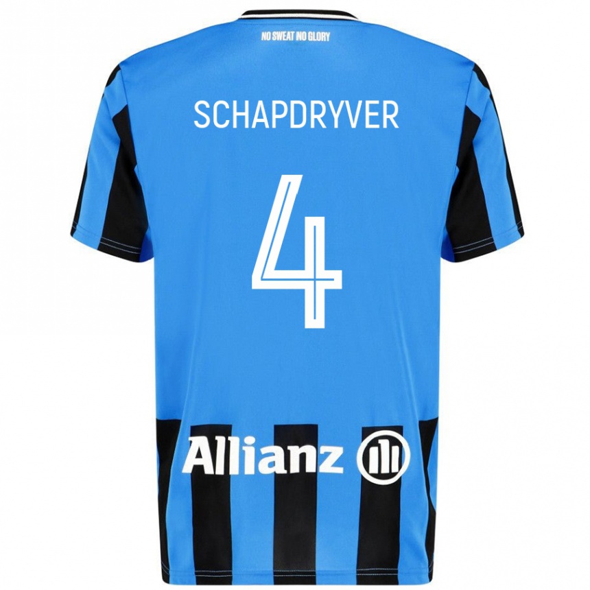 Men Football Emely Schapdryver #4 Sky Blue Black Home Jersey 2024/25 T-Shirt