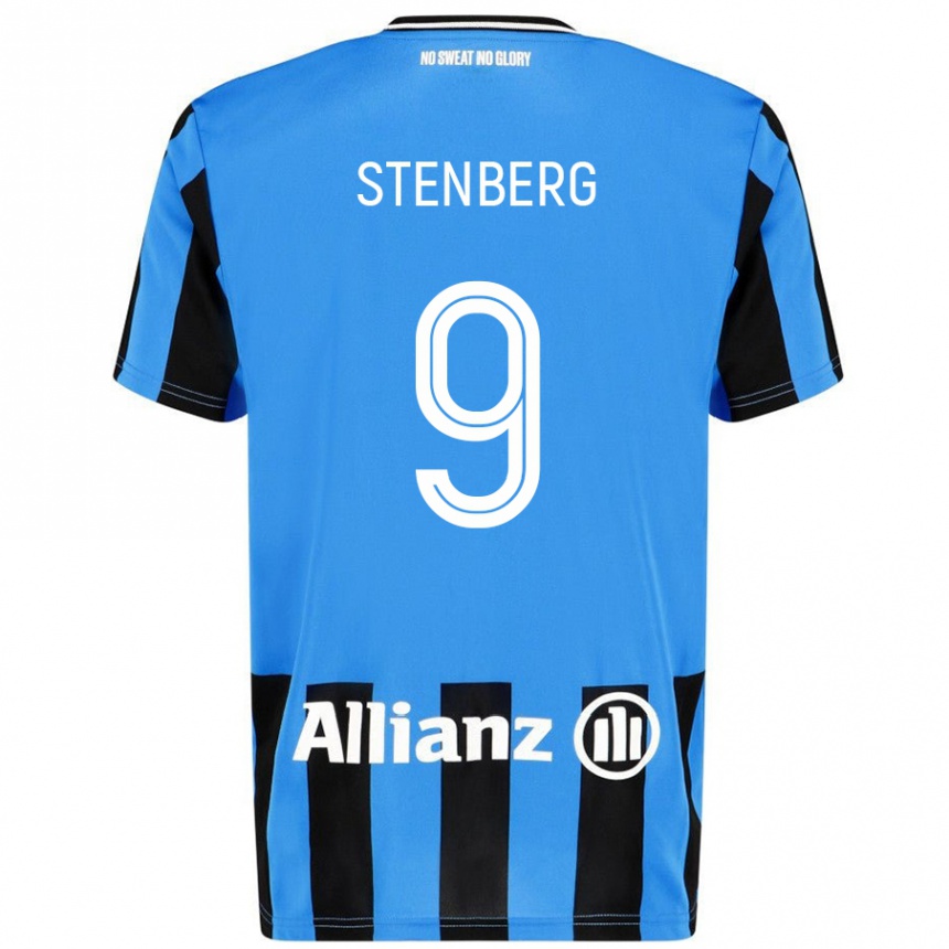 Men Football Hanna Stenberg #9 Sky Blue Black Home Jersey 2024/25 T-Shirt