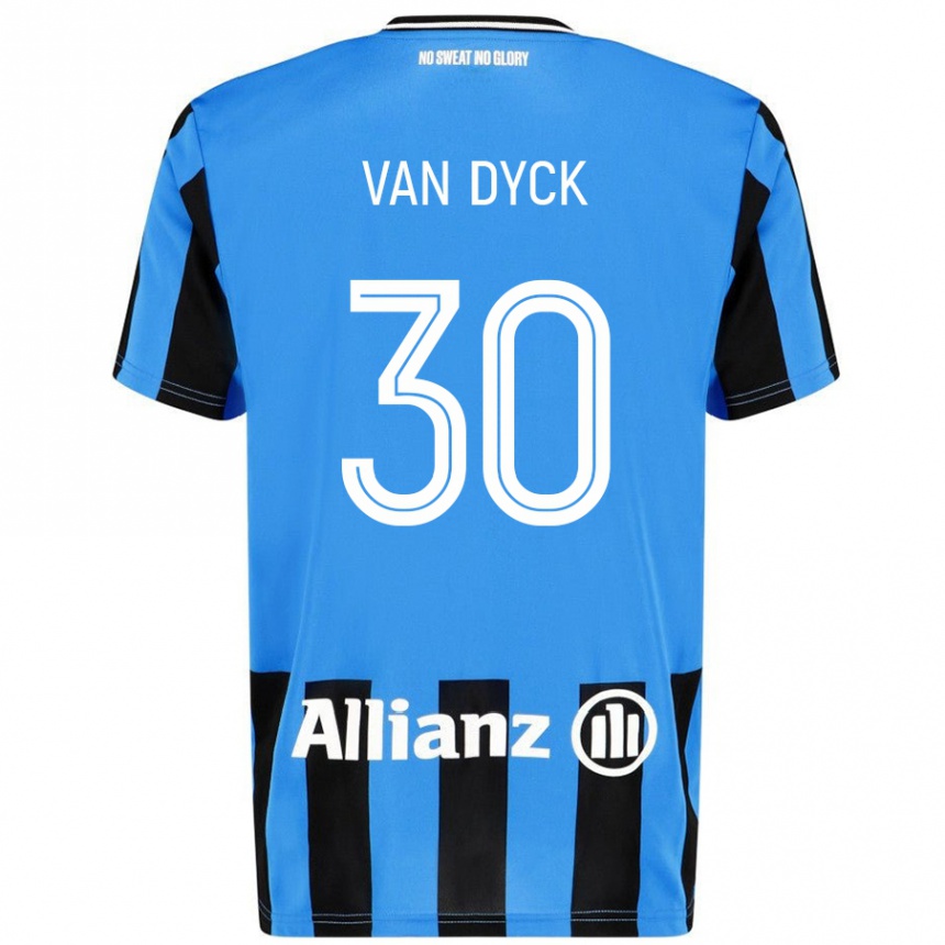 Men Football Nell Van Dyck #30 Sky Blue Black Home Jersey 2024/25 T-Shirt