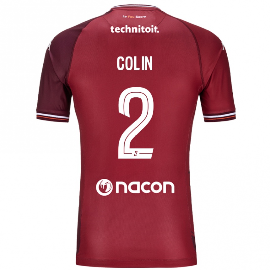 Men Football Maxime Colin #2 Red Granata Home Jersey 2024/25 T-Shirt