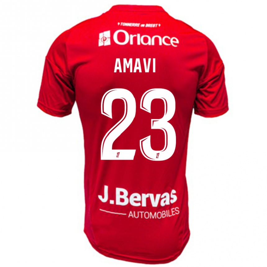 Men Football Jordan Amavi #23 Red White Home Jersey 2024/25 T-Shirt