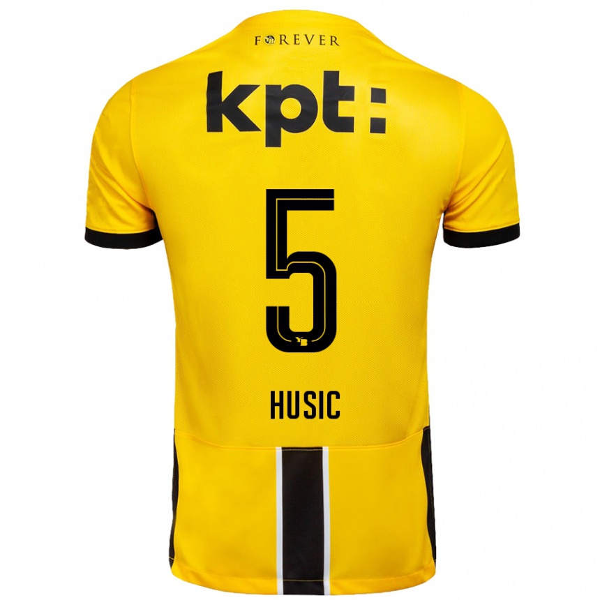 Men Football Anel Husic #5 Yellow Black Home Jersey 2024/25 T-Shirt