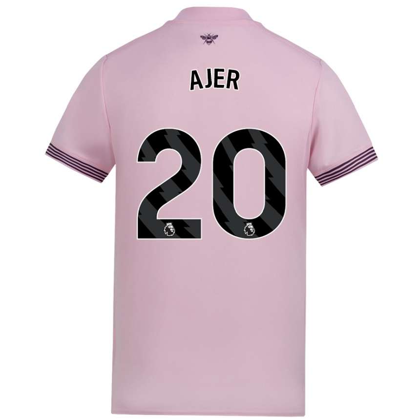 Men Football Kristoffer Ajer #20 Pink Away Jersey 2024/25 T-Shirt