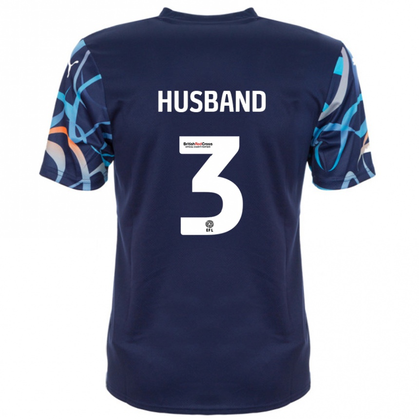 Men Football James Husband #3 Navy Blue Away Jersey 2024/25 T-Shirt