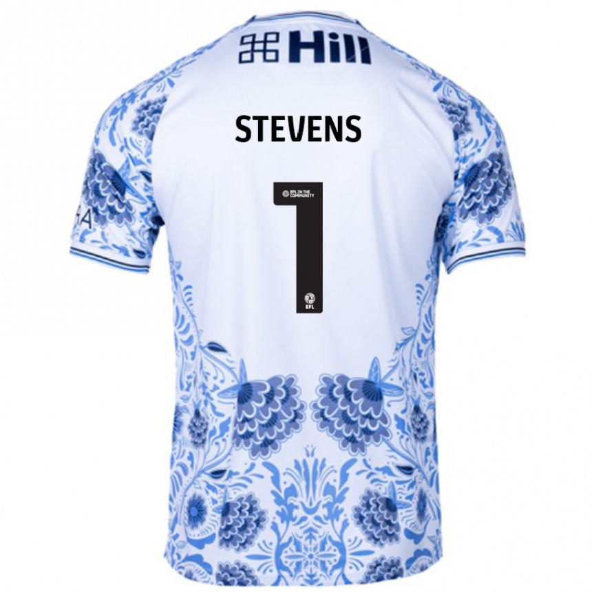 Men Football Jack Stevens #1 White Blue Away Jersey 2024/25 T-Shirt