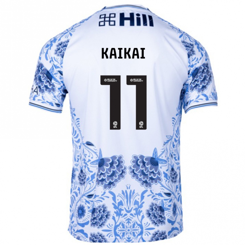 Men Football Sullay Kaikai #11 White Blue Away Jersey 2024/25 T-Shirt