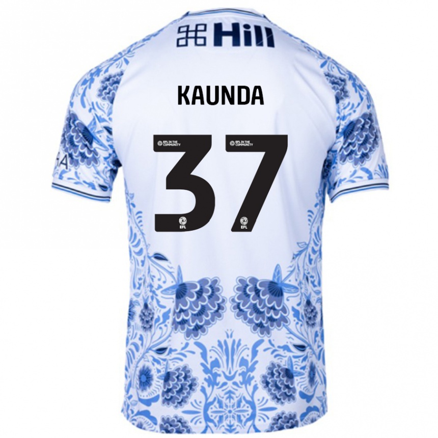 Men Football Amaru Kaunda #37 White Blue Away Jersey 2024/25 T-Shirt