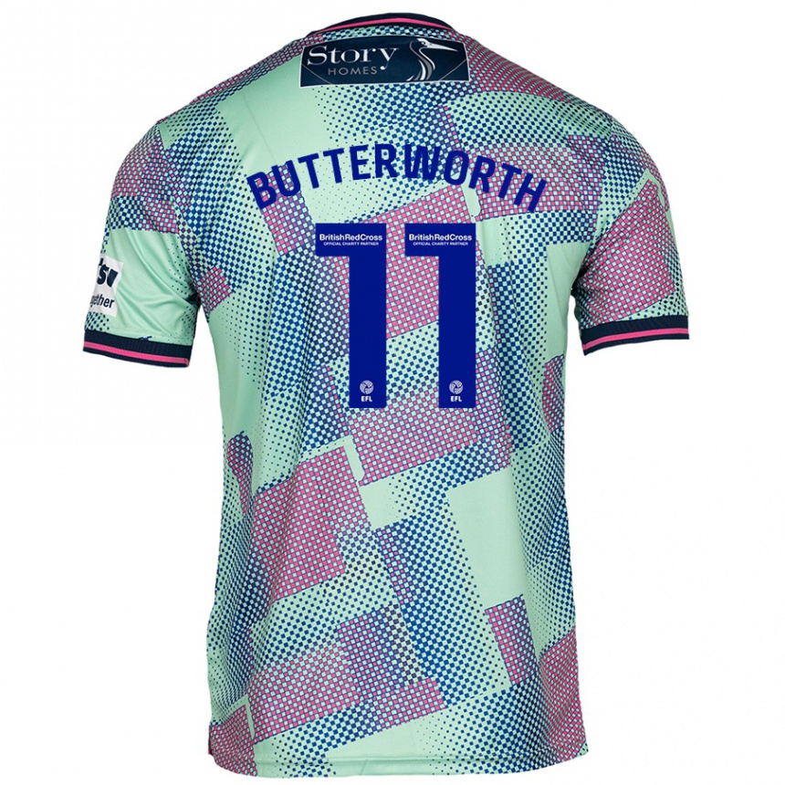 Men Football Daniel Butterworth #11 Green Away Jersey 2024/25 T-Shirt