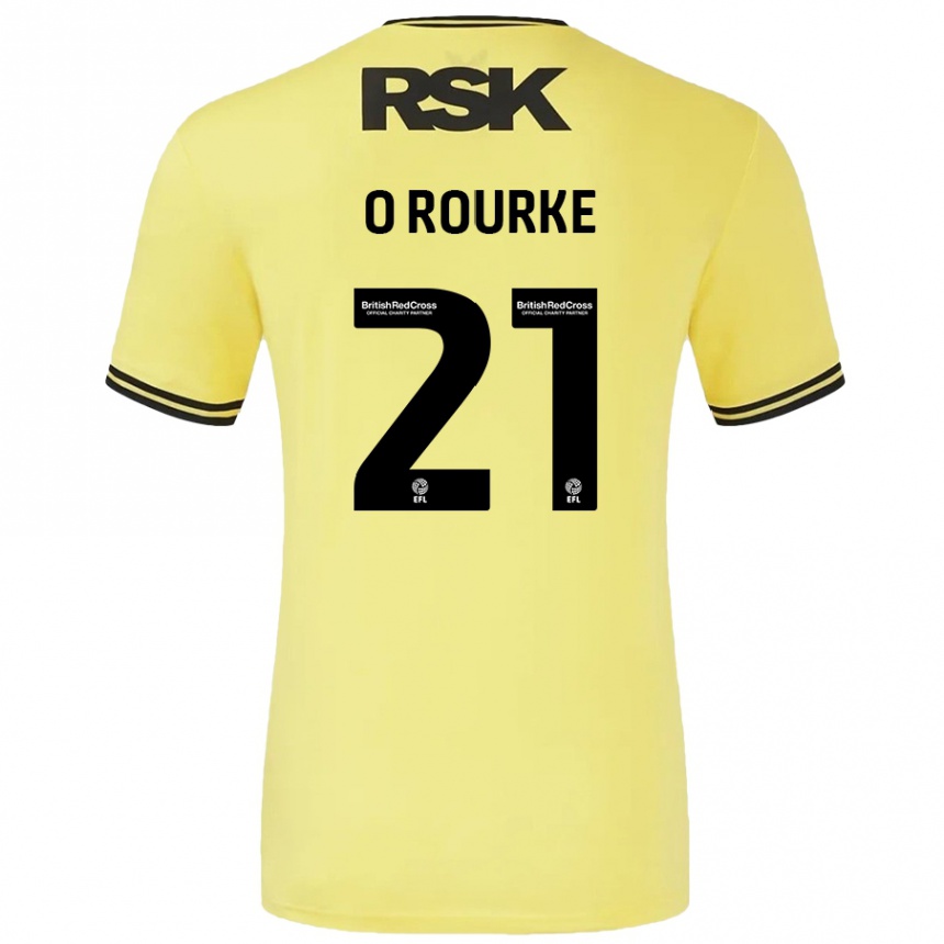 Men Football Sophie O'rourke #21 Yellow Black Away Jersey 2024/25 T-Shirt