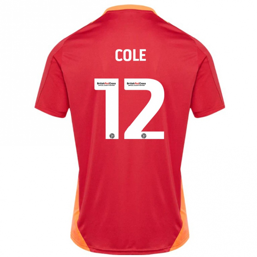 Men Football Reece Cole #12 Blue Off White Away Jersey 2024/25 T-Shirt